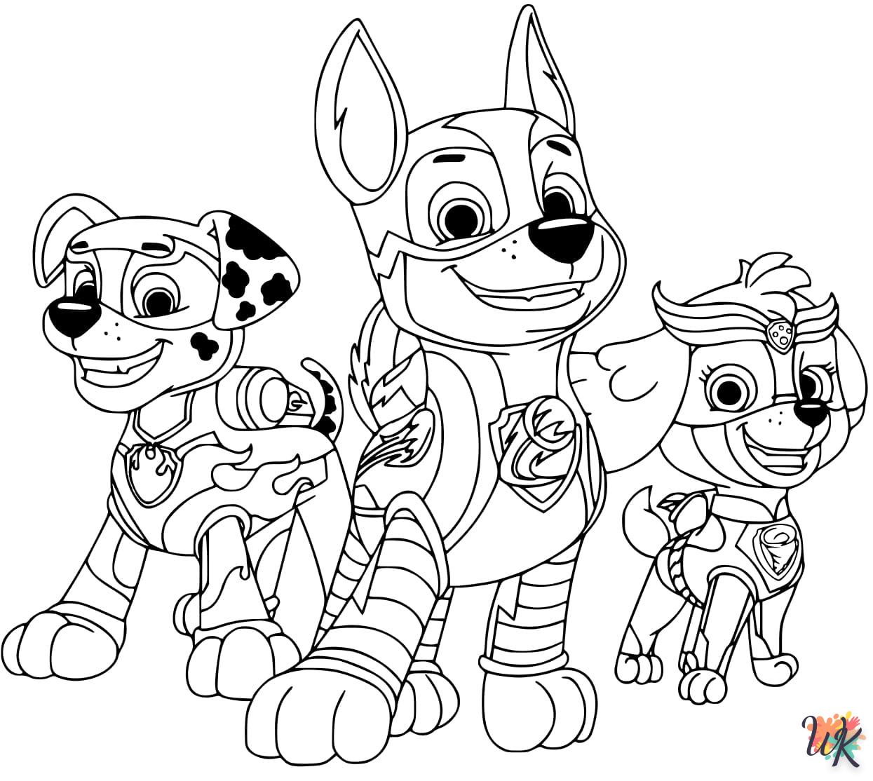 Paw Patrol coloring page to print for 4 year olds