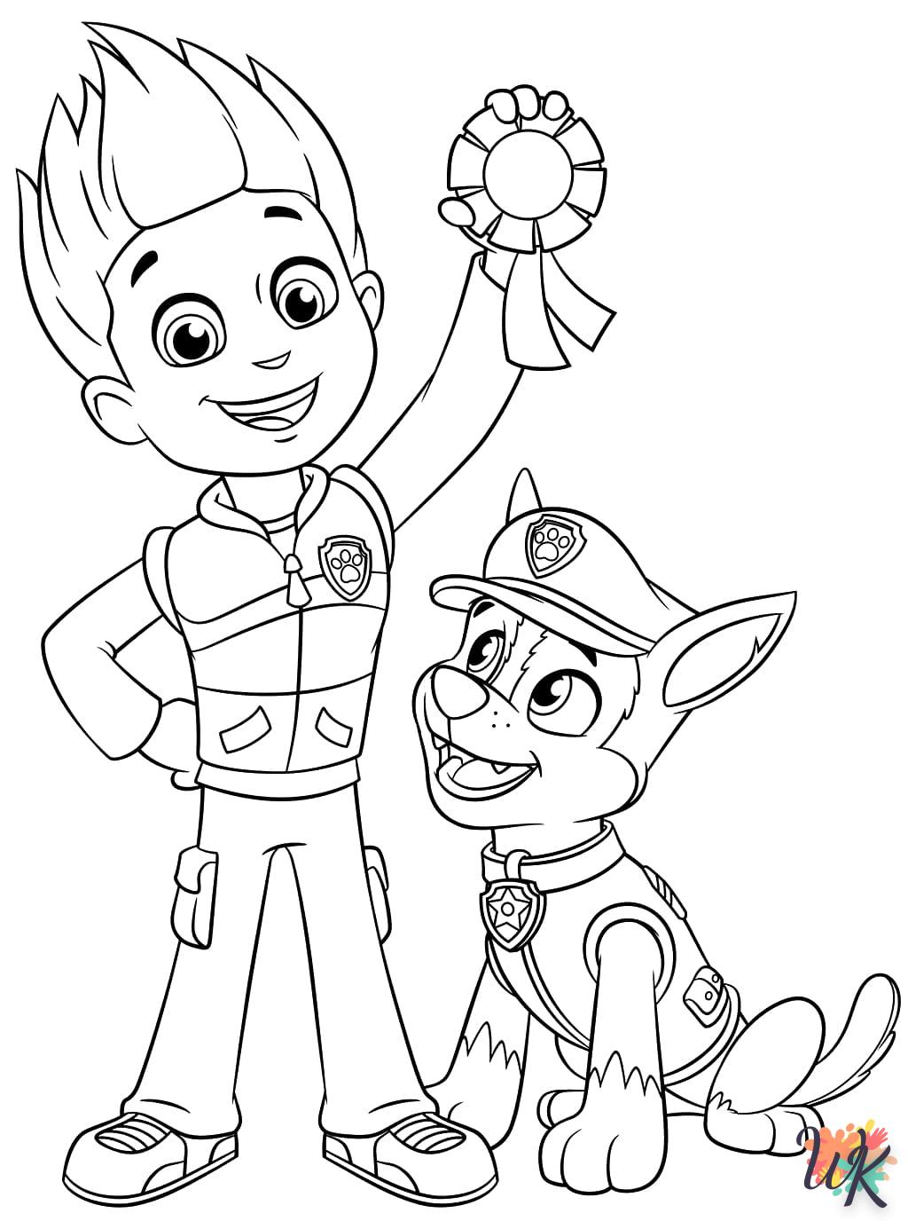 Paw Patrol coloring page to print for 9 year olds