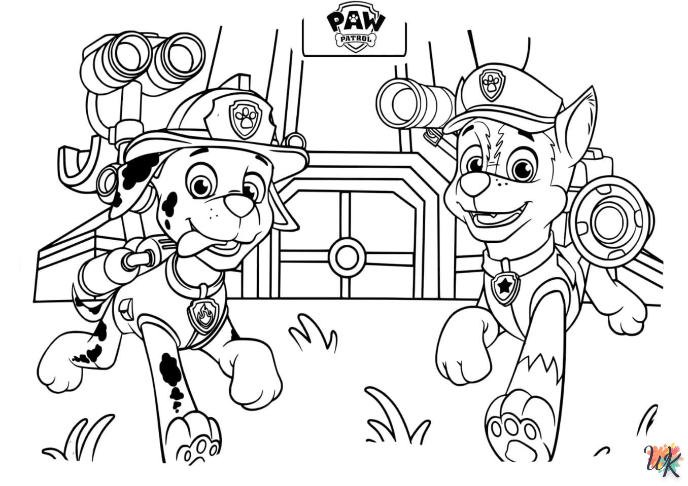 Paw Patrol coloring page to print for 10 year olds