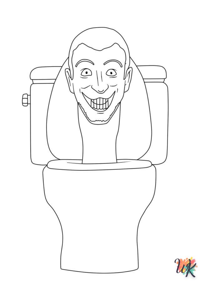 coloring skibidi toilet  to print for free pdf 1