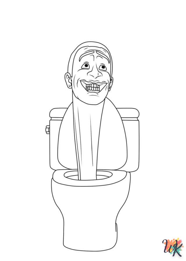 coloriage skibidi toilet  voor kinderen om gratis af te drukken