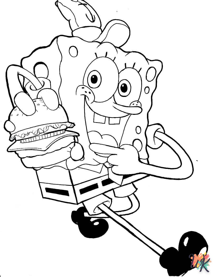 coloriage Spongebob  à numéro adulte en ligne gratuit 1