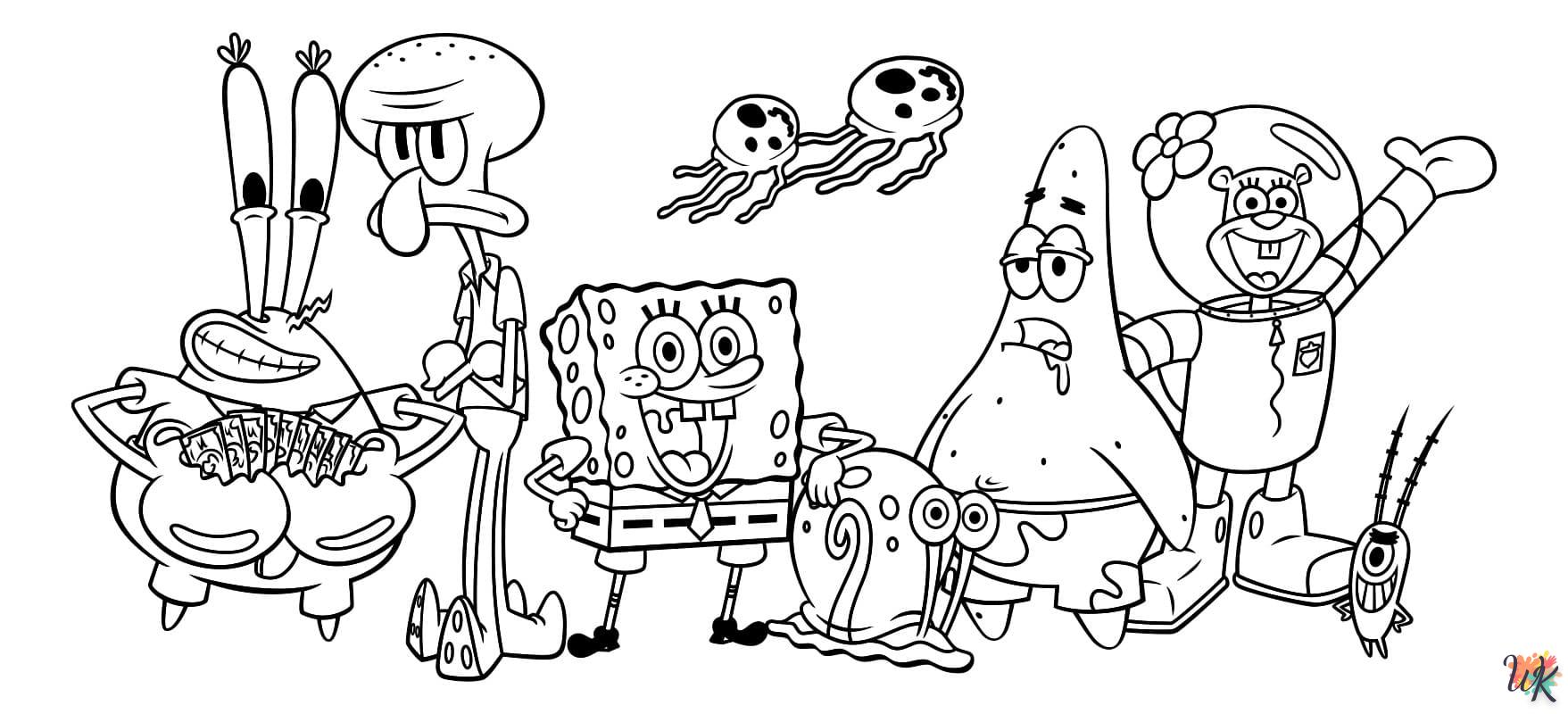 coloriage Spongebob  pour enfant de 6 ans