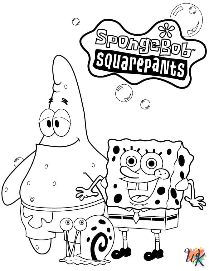 coloriage Spongebob  à imprimer pour enfant de 4 ans 1