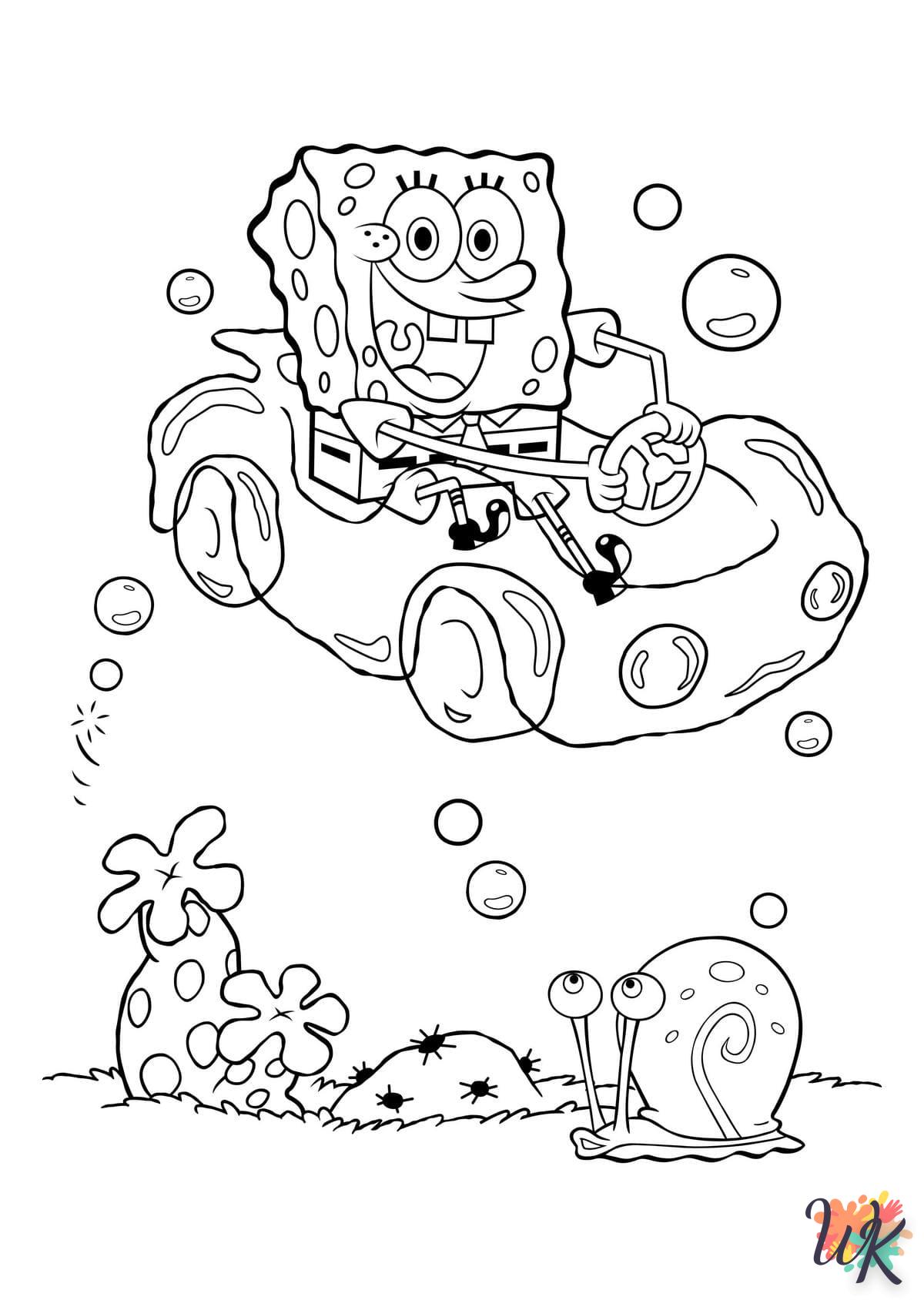 coloriage Spongebob  à imprimer pour enfant de 8 ans