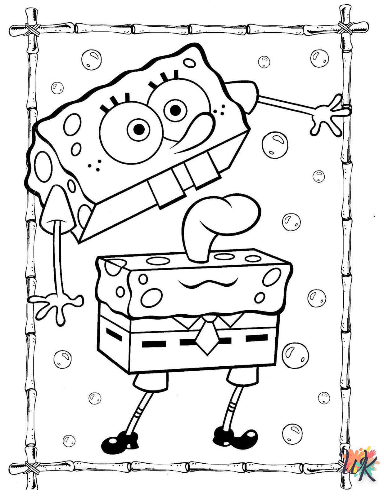 coloriage Spongebob  7 ans en ligne gratuit à imprimer 2