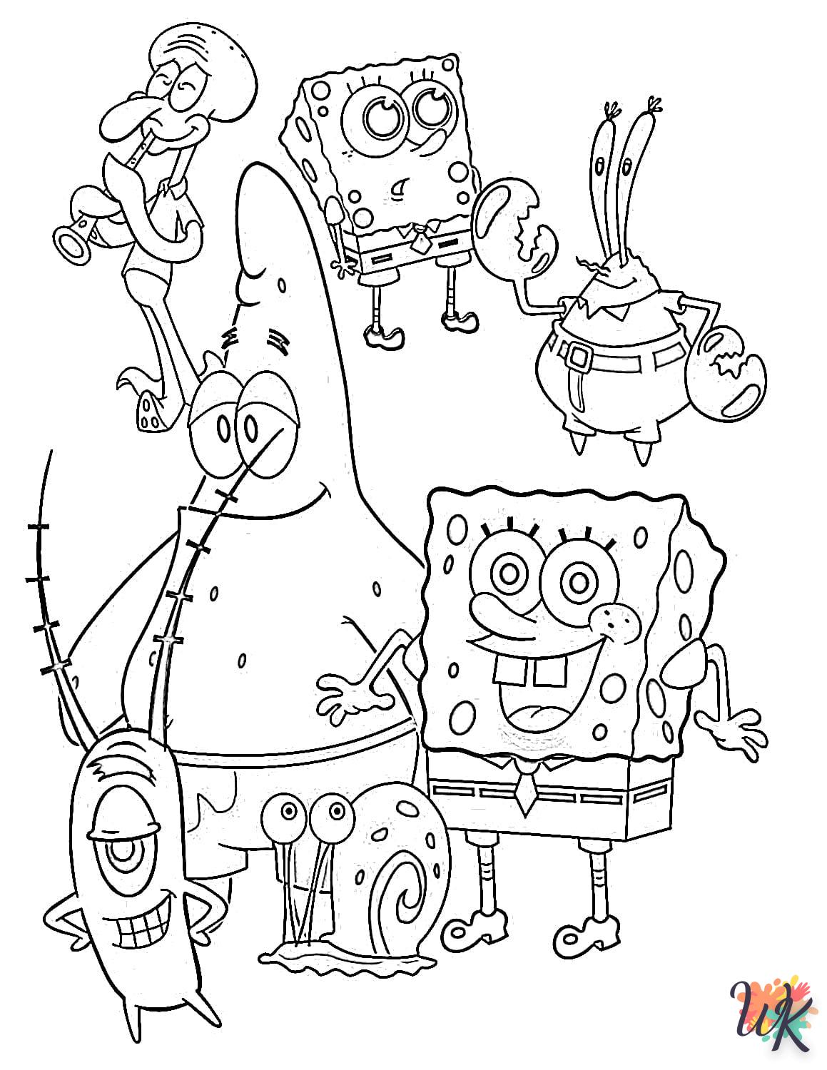 coloriage Spongebob  à imprimer pour enfant de 6 ans