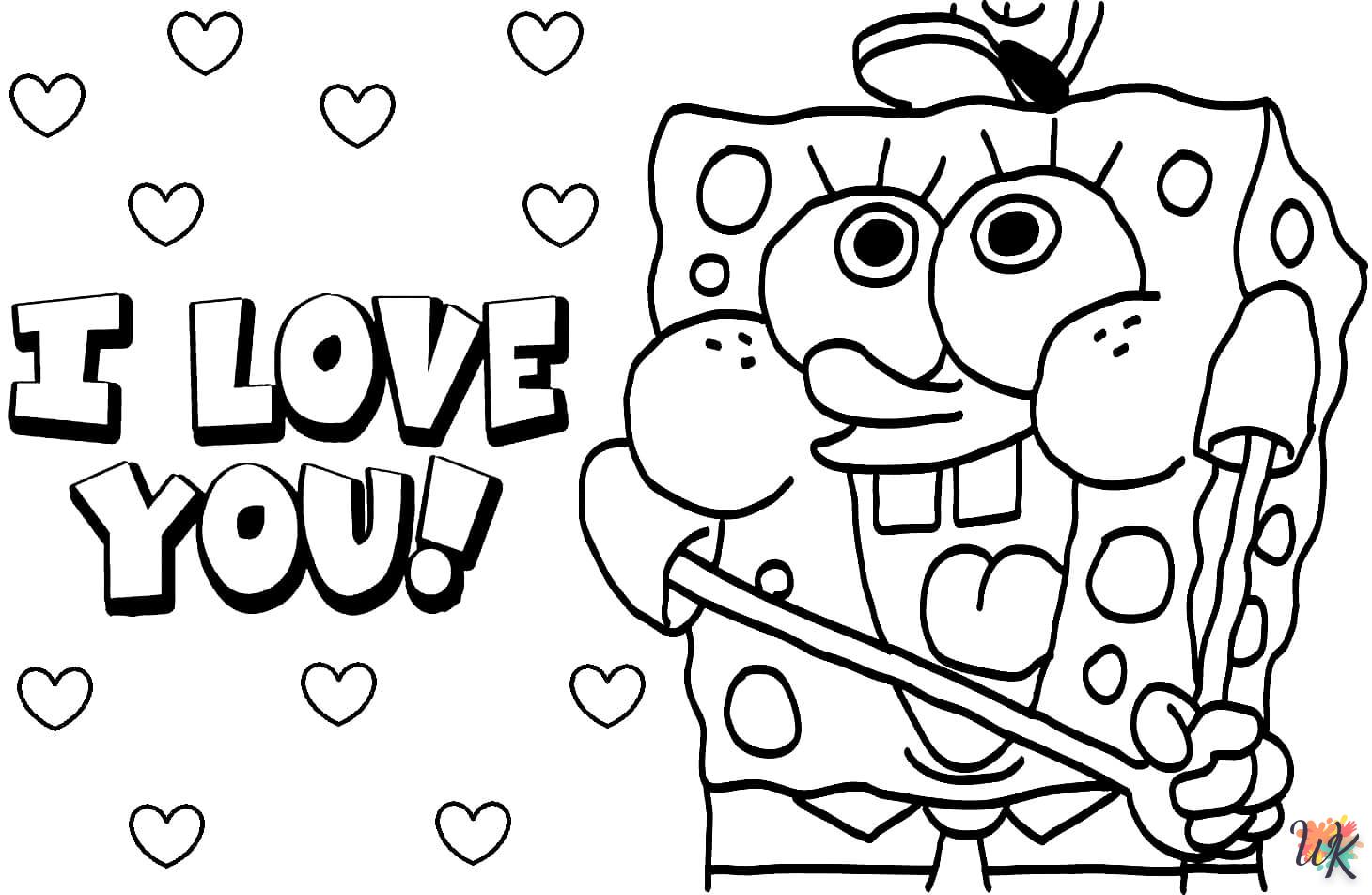 coloriage Spongebob  enfant 5 ans à imprimer