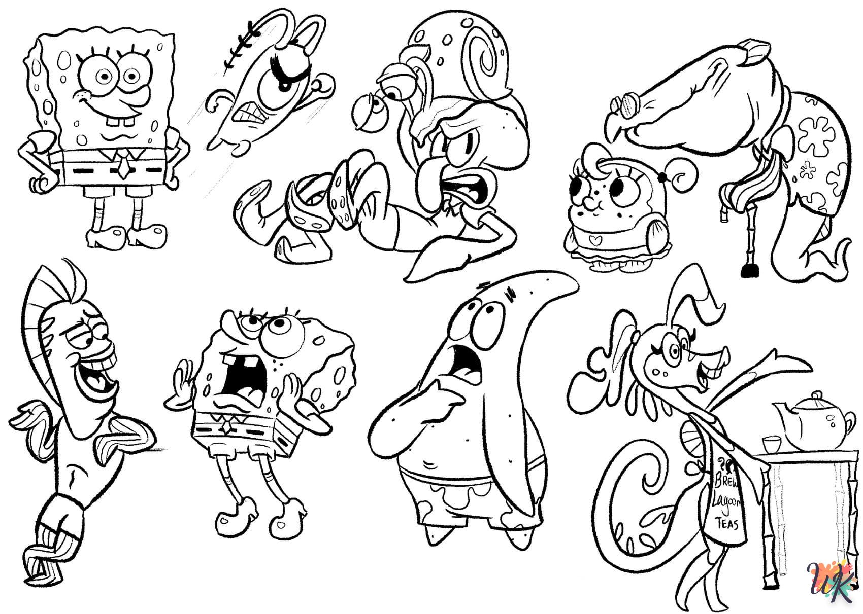 coloriage Spongebob  enfant 8 ans a imprimer