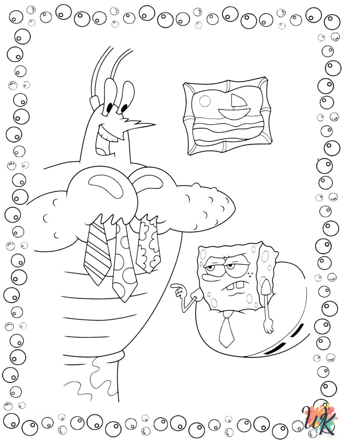 coloriage Spongebob  7 ans en ligne gratuit à imprimer 1