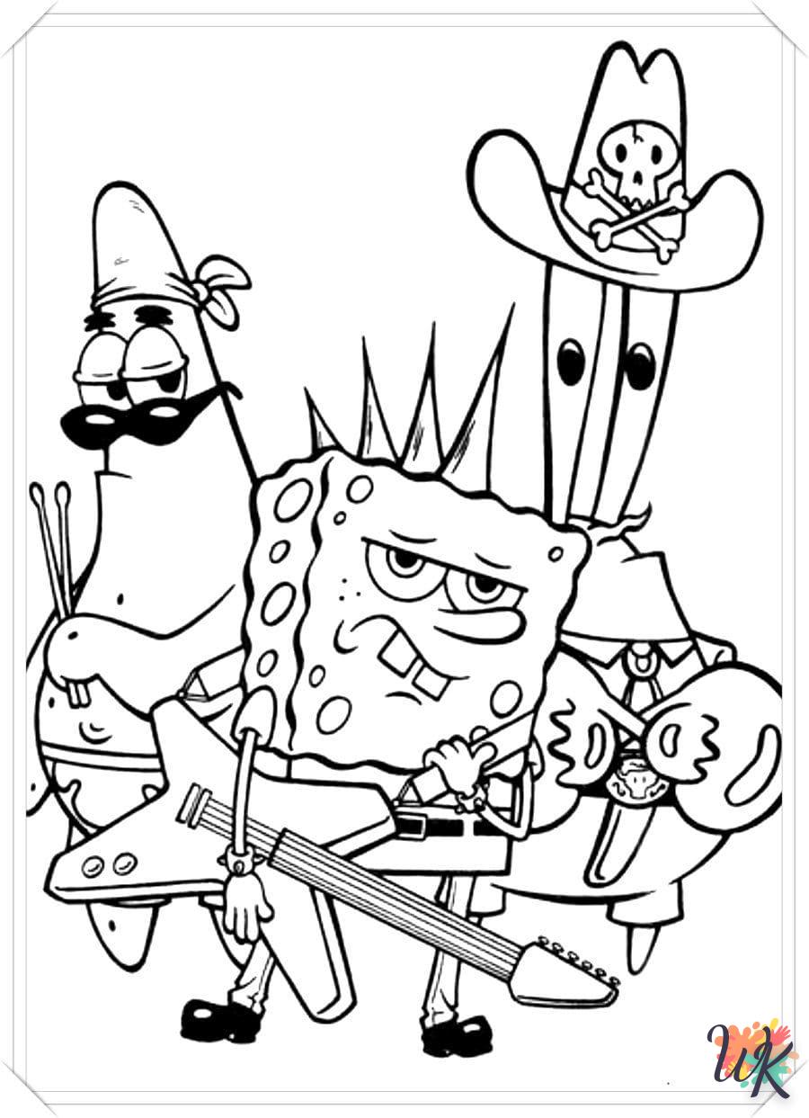 coloriage Spongebob  à imprimer kawaii