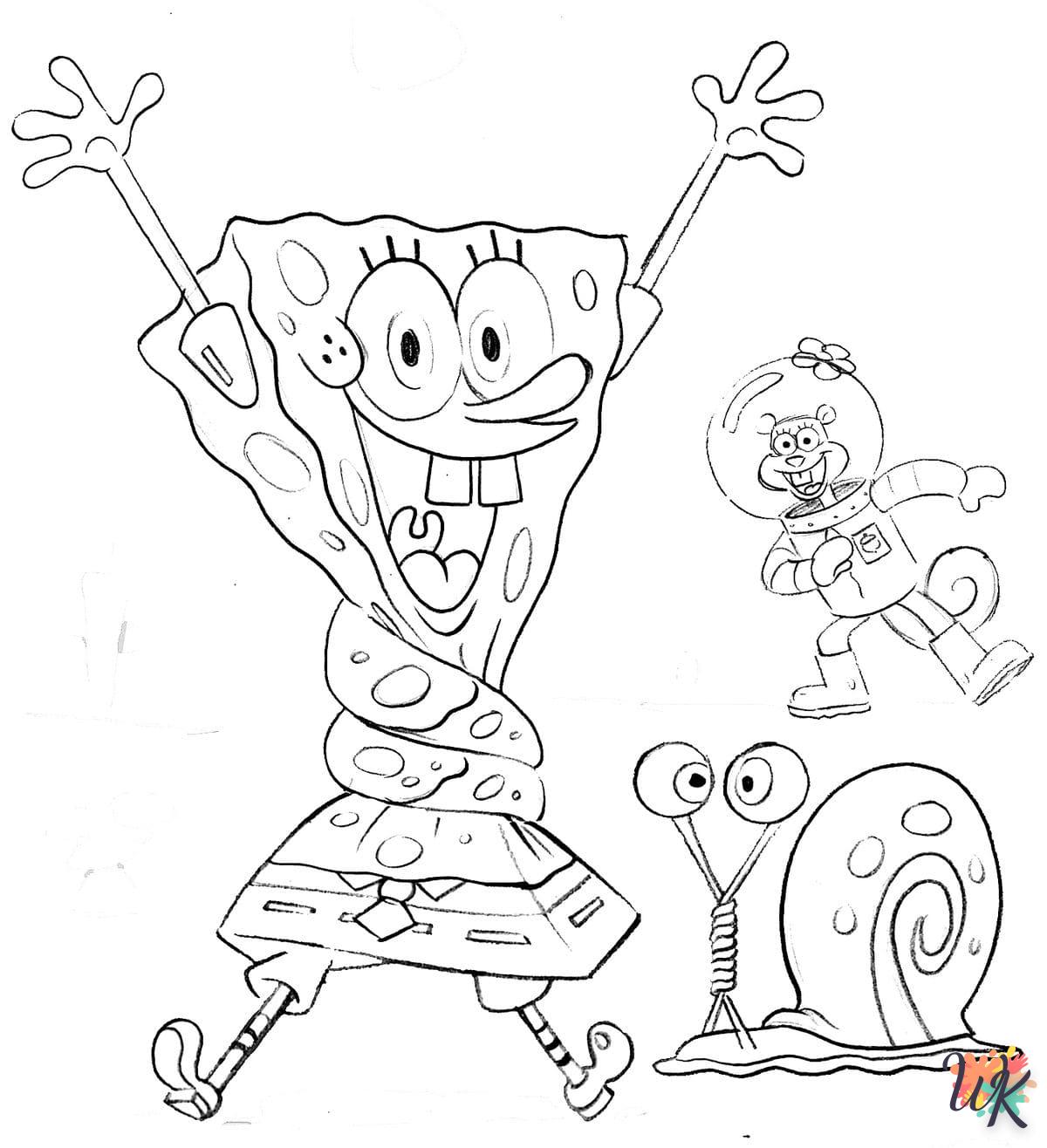 coloriage Spongebob  pour bebe a imprimer