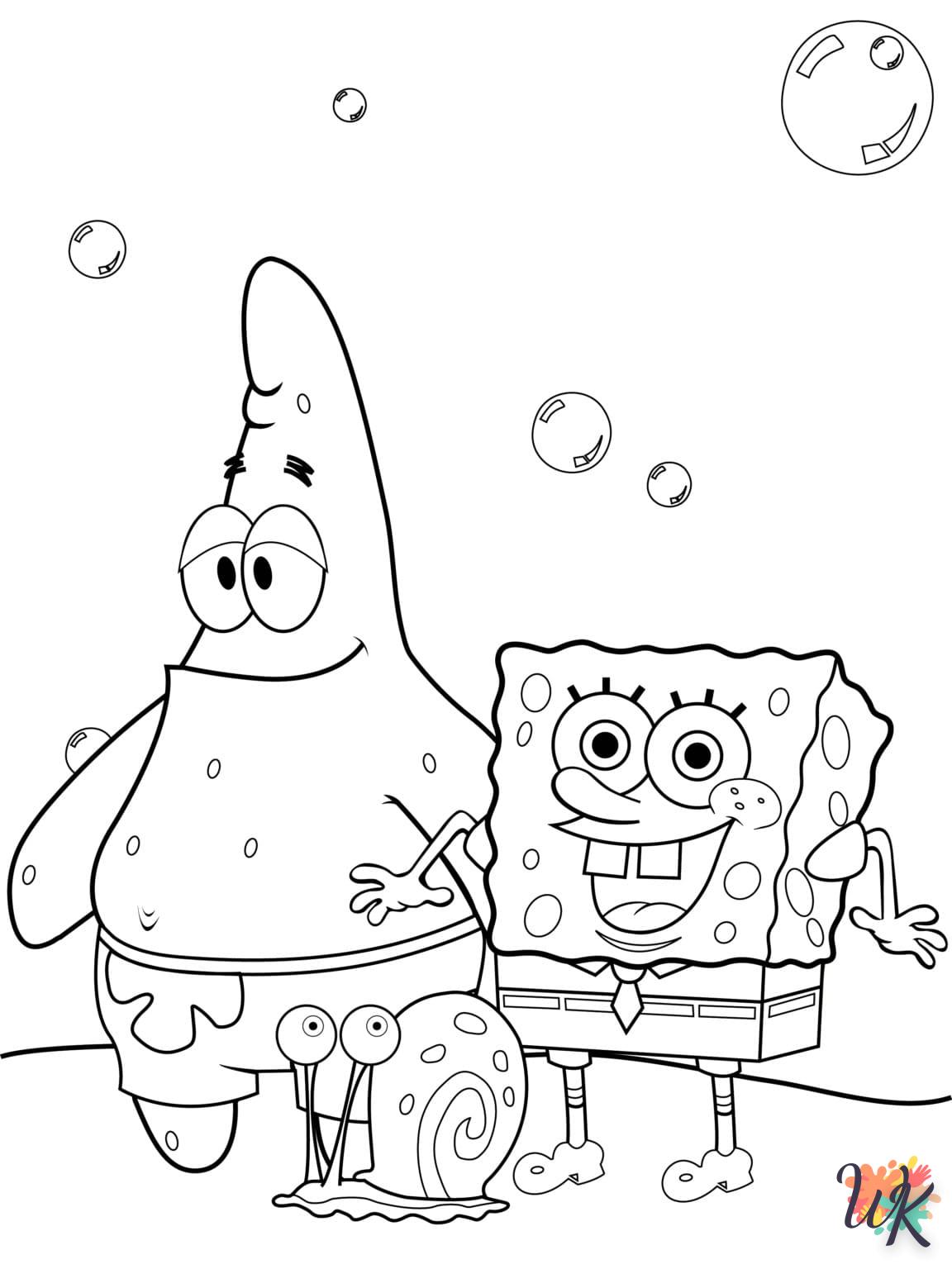 coloriage Spongebob  à numéro adulte en ligne gratuit