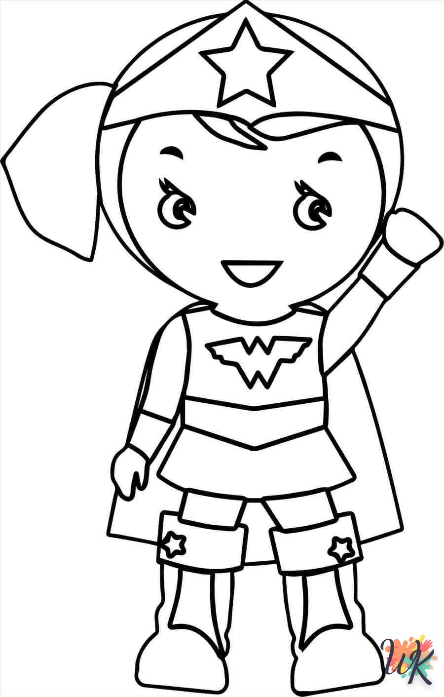 coloriage Wonder Woman  à imprimer pour enfant de 7 ans 1