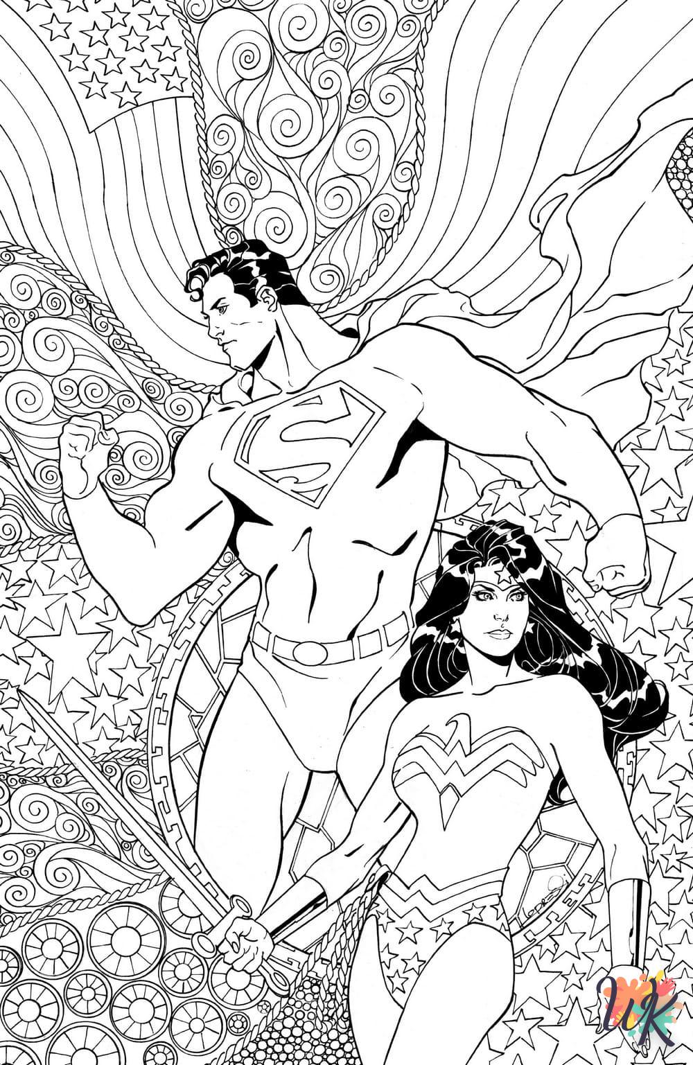 coloriage Wonder Woman  à imprimer kawaii 2