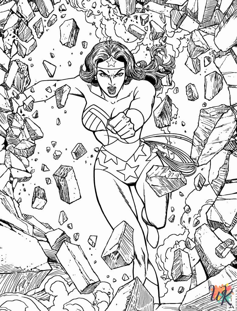 coloriage Wonder Woman  pour enfant à imprimer 2