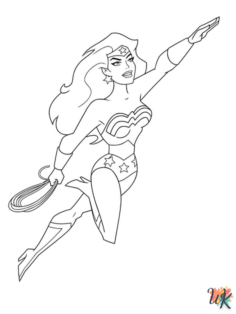 coloriage Wonder Woman  enfant à imprimer pdf 1