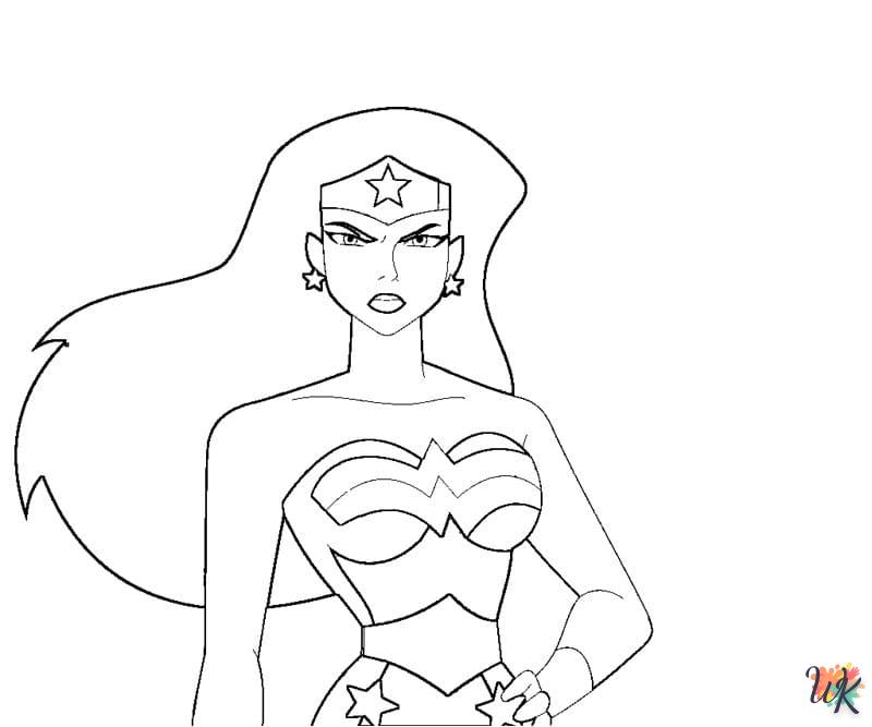 coloriage Wonder Woman  et decoupage a imprimer gratuit