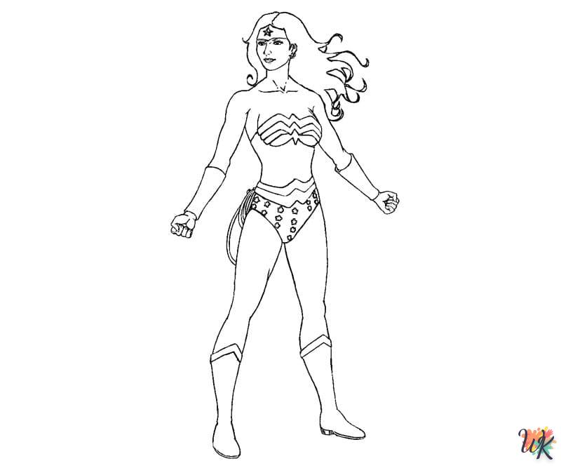 coloriage Wonder Woman  enfant à imprimer pdf