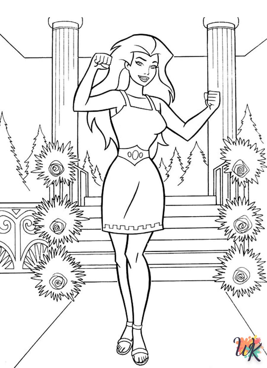 coloriage Wonder Woman  de noël gratuit à imprimer en ligne 1