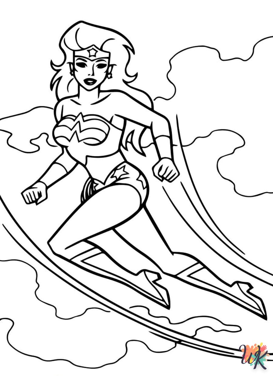 coloriage Wonder Woman  à imprimer pour enfant de 9 ans