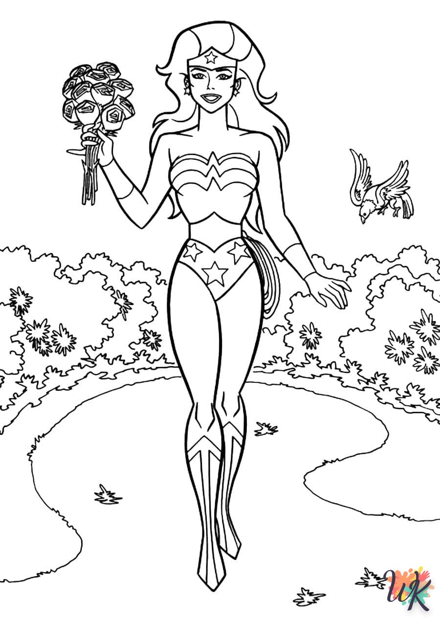 coloriage Wonder Woman  enfant 6 ans à imprimer