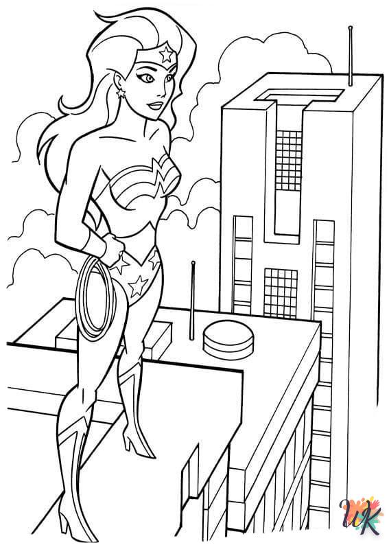 coloriage Wonder Woman  à imprimer pour enfant de 3 ans