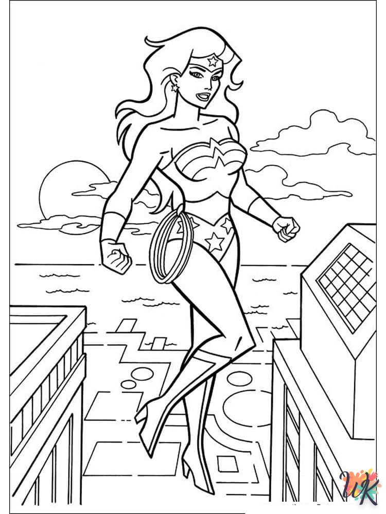 coloriage Wonder Woman  à imprimer pour enfant de 10 ans