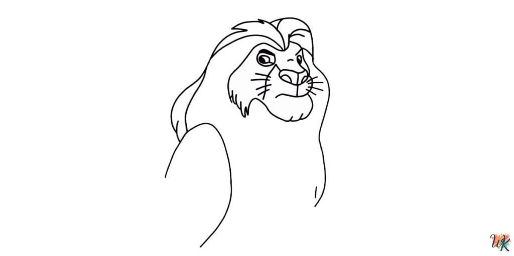 How to draw Mufasa for kids