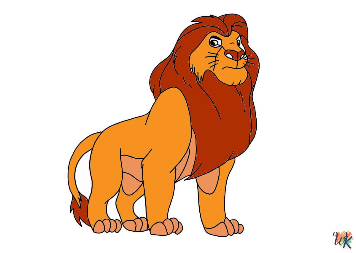 How to draw Mufasa for kids