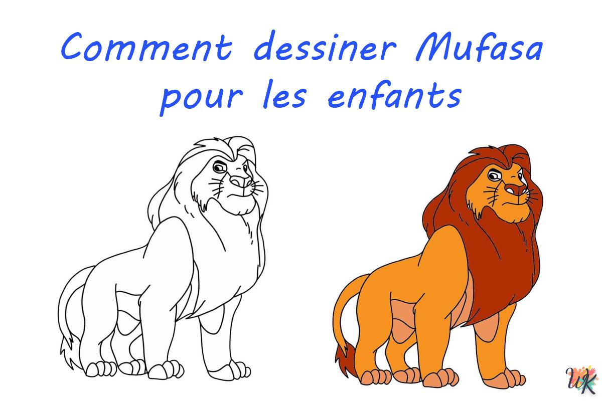 How to draw Mufasa for kids
