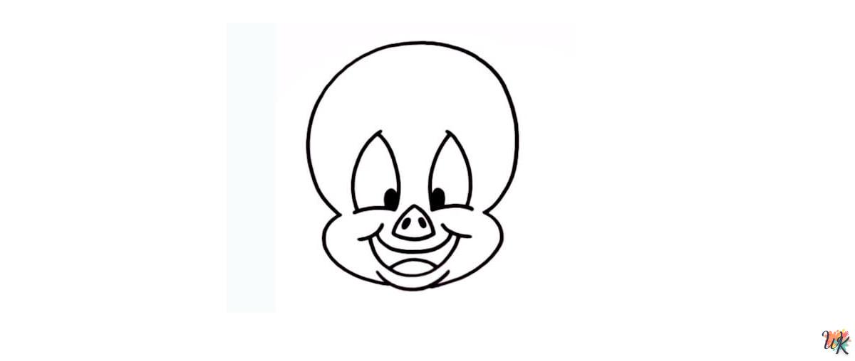 Comment dessiner Porky Pig – Étape 1