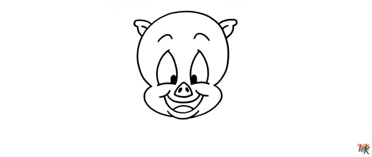 Comment dessiner Porky Pig – Étape 2