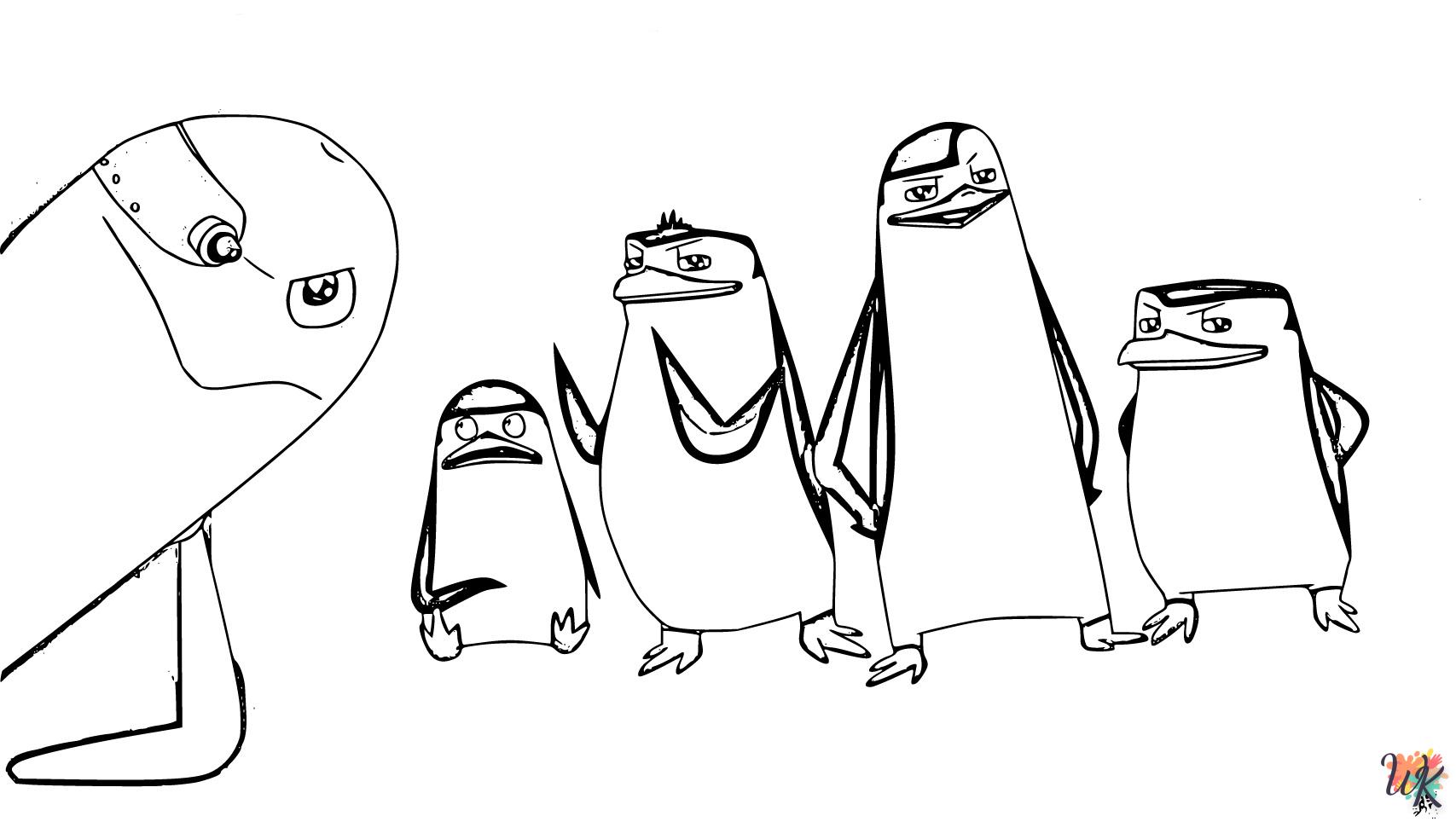 coloriage Pingouins de Madagascar  bebe à imprimer gratuit