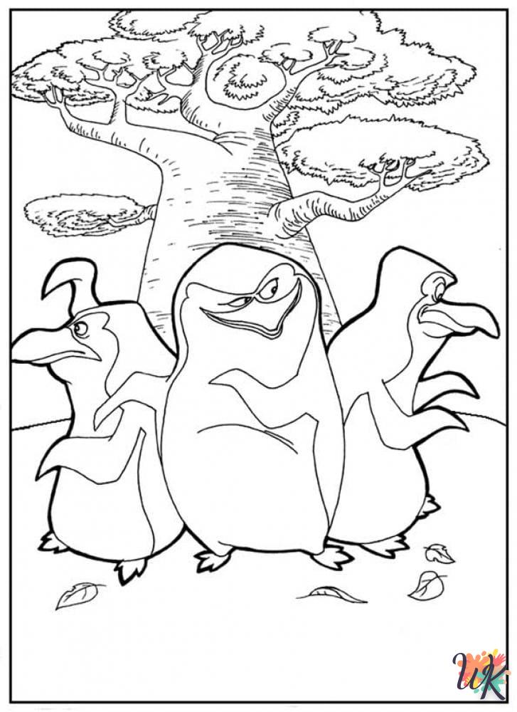 coloriage Pingouins de Madagascar  a imprimer enfant 5 ans