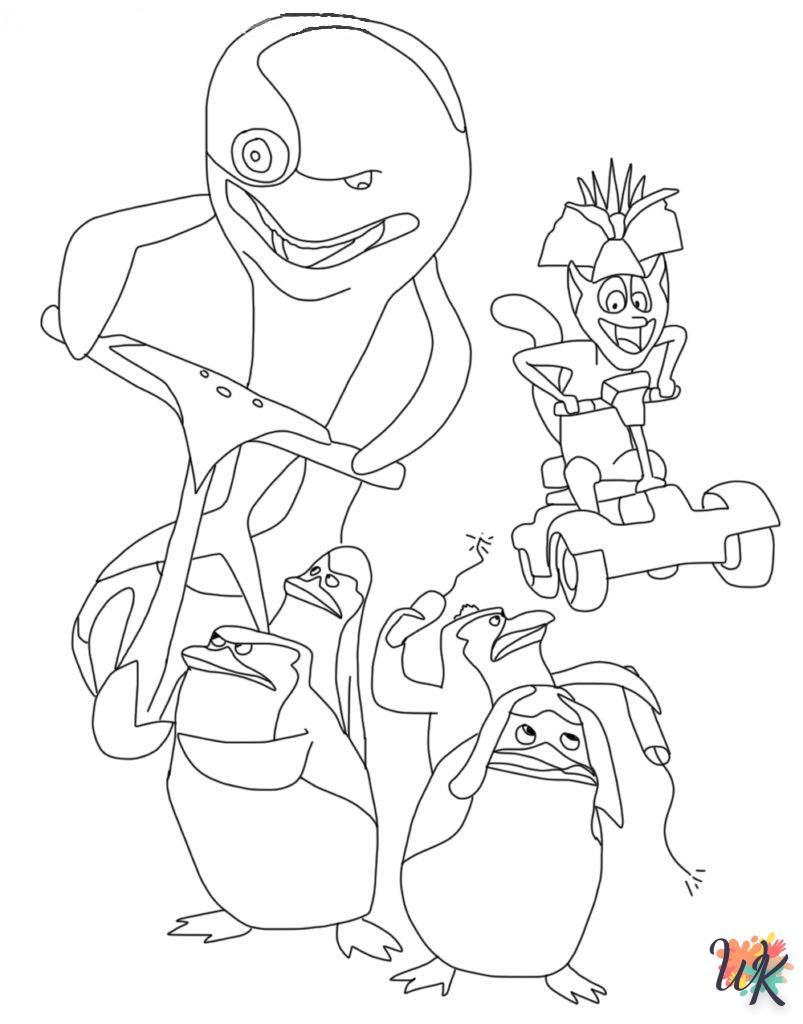 coloriage Pingouins de Madagascar  pour enfants