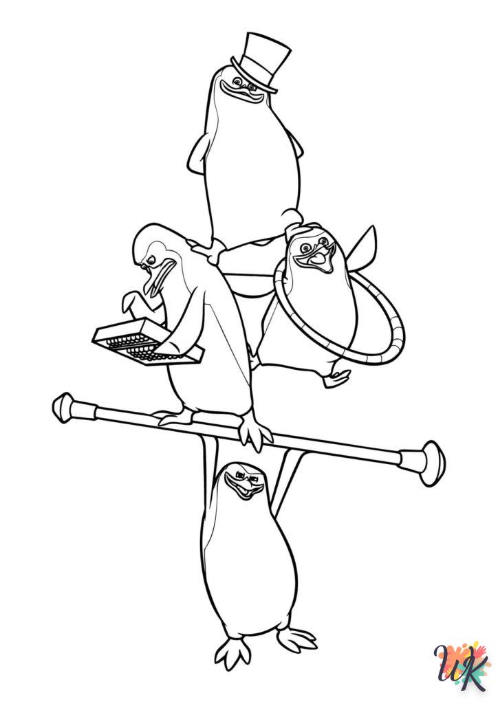 coloriage Pingouins de Madagascar  enfant à imprimer gratuit 1