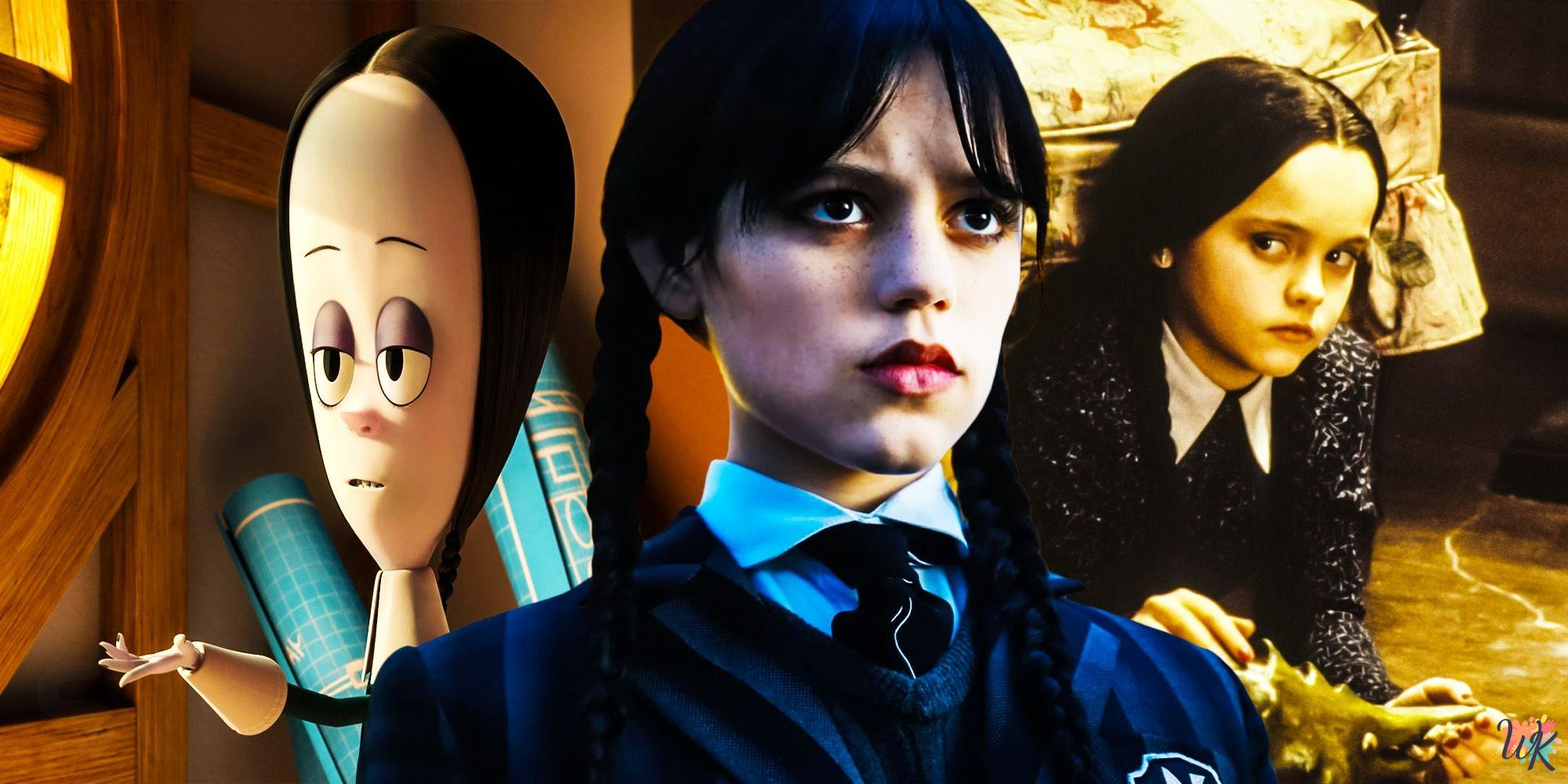 Coloring Wednesday Addams suitable for children to color