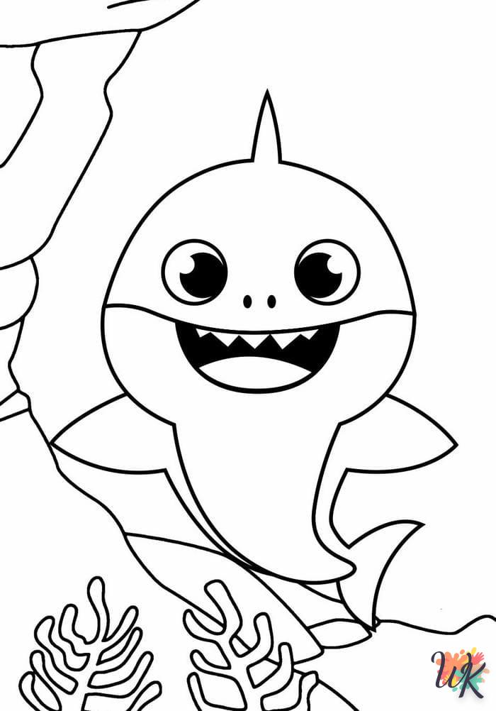 coloriage Baby Shark  pour enfant de à imprimer