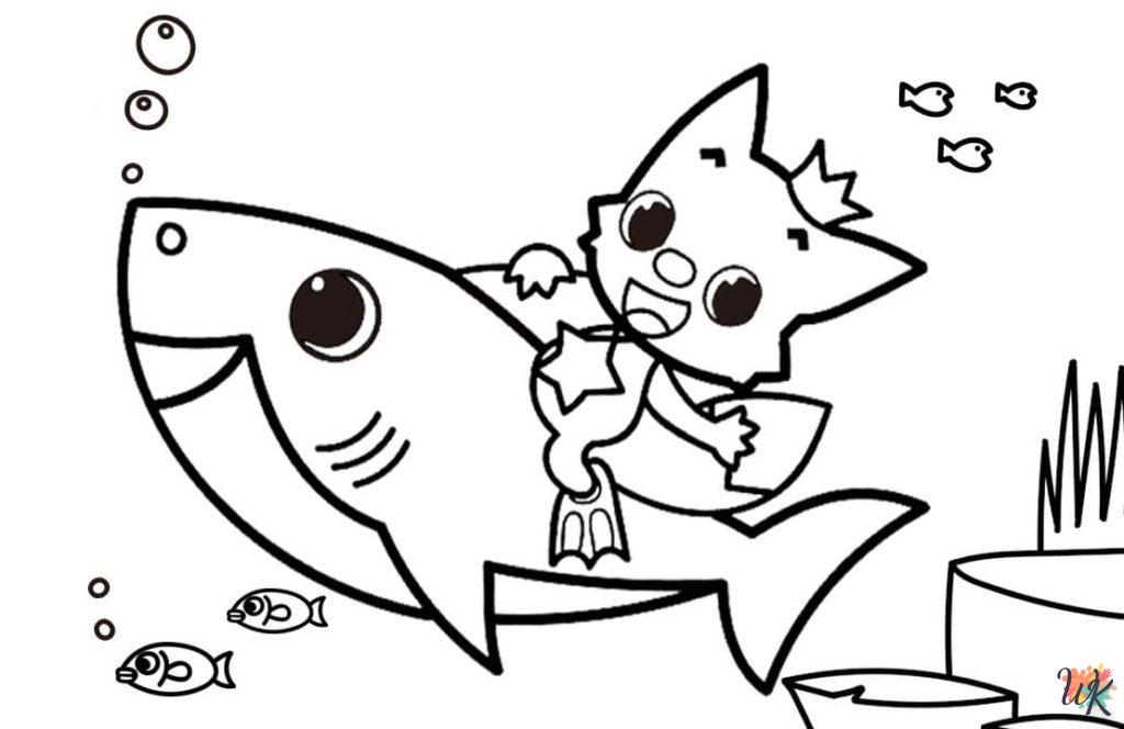 coloriage Baby Shark  d'enfant a imprimer
