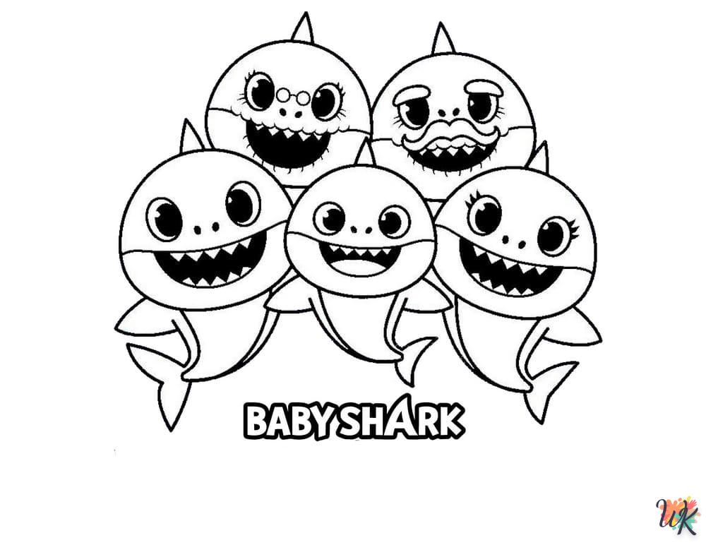 alphabet coloriage Baby Shark  en ligne