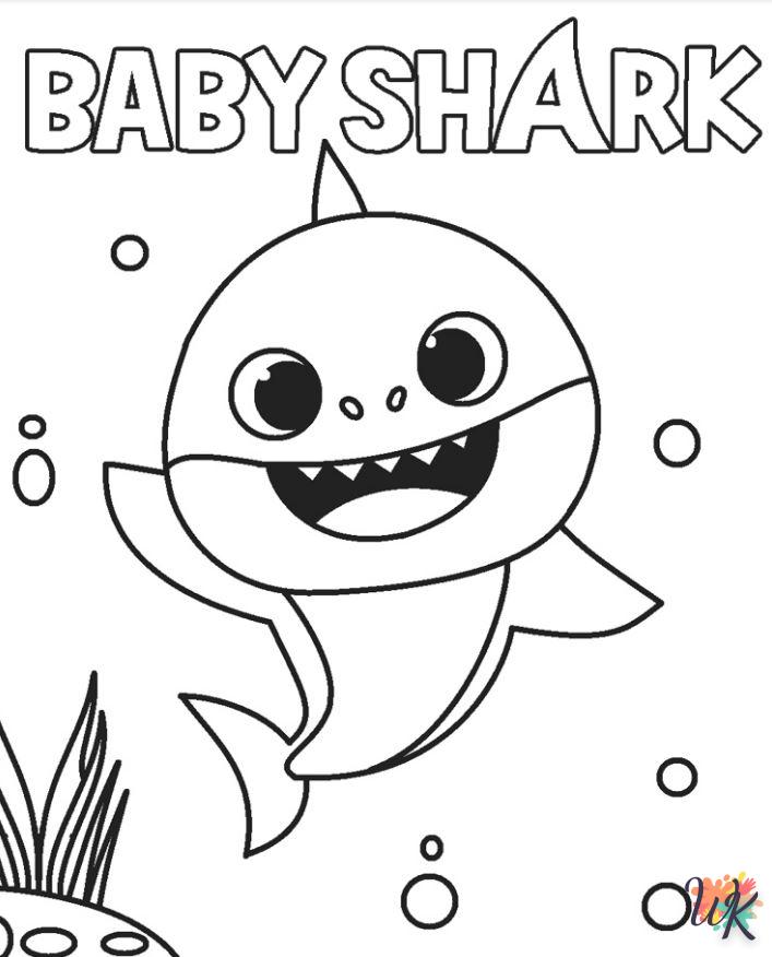 coloriage Baby Shark  pour bebe a imprimer