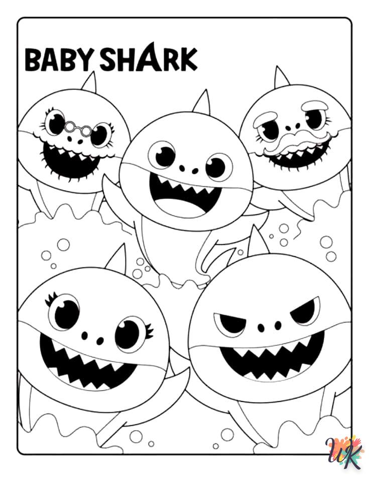 coloriage Baby Shark  à imprimer pour enfant de 7 ans