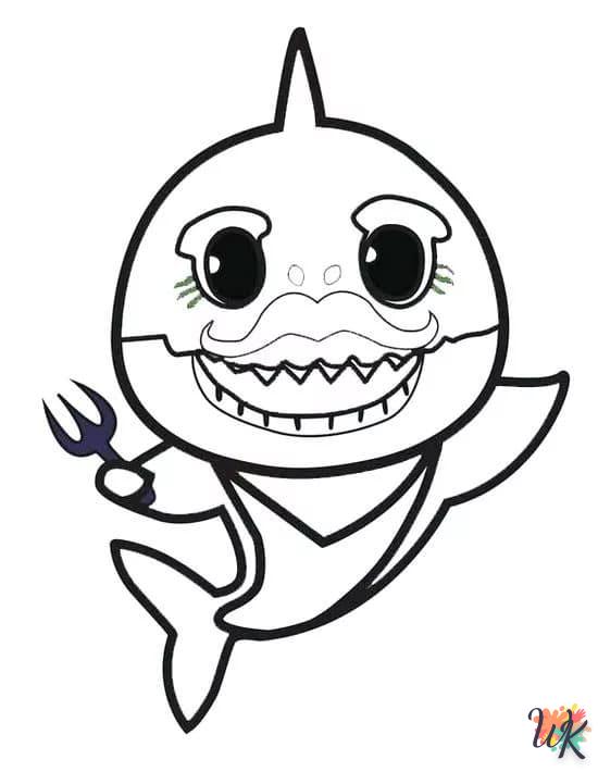 coloriage Baby Shark  à imprimer pdf gratuit
