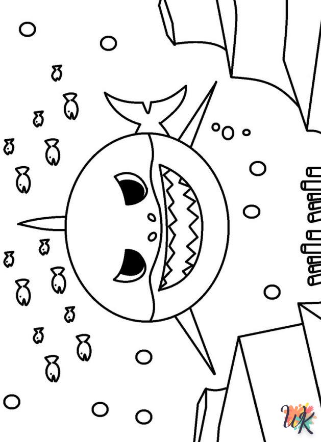 coloriage Baby Shark  sonic en ligne gratuit à imprimer