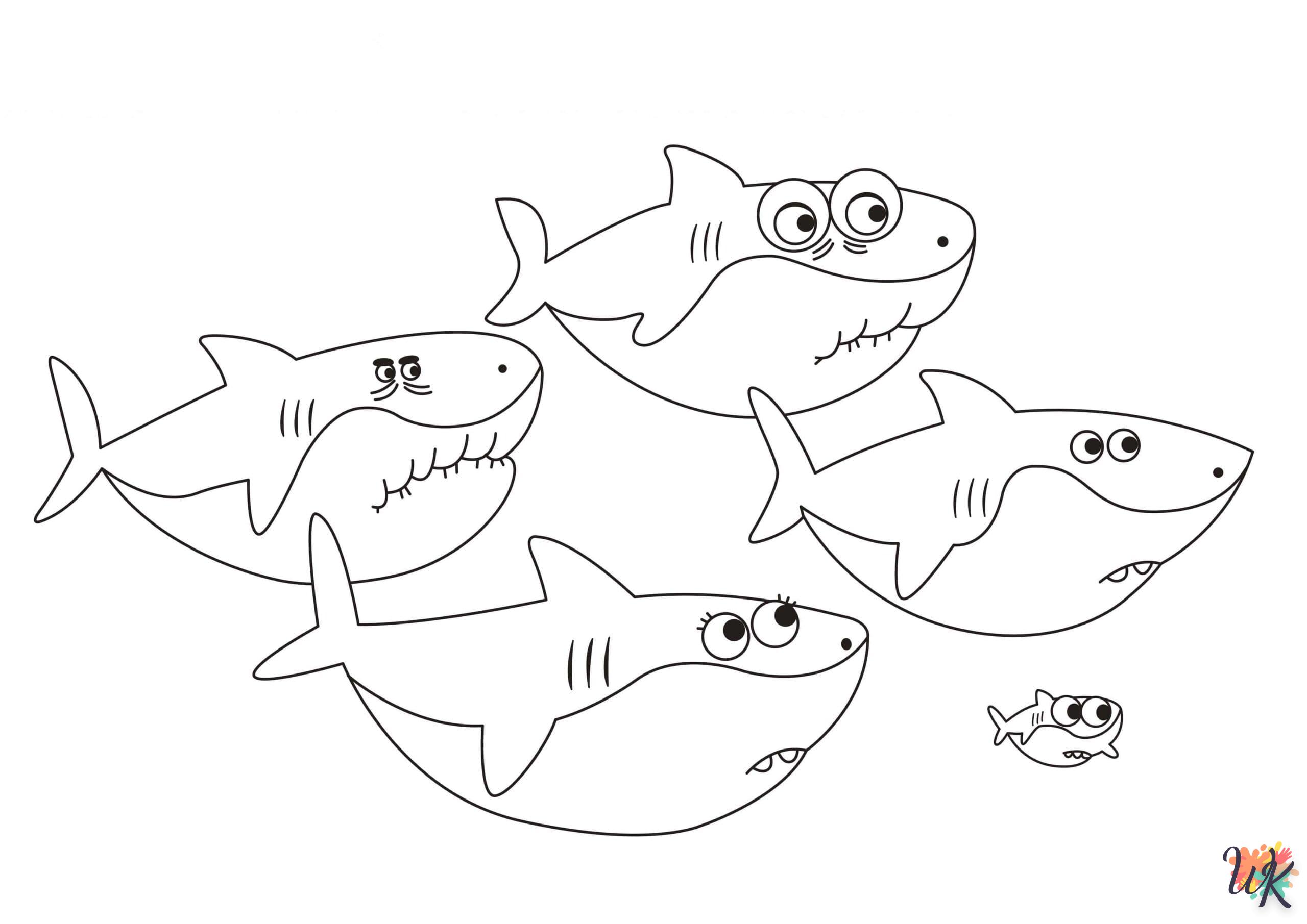 coloriage Baby Shark  educatif pour enfant