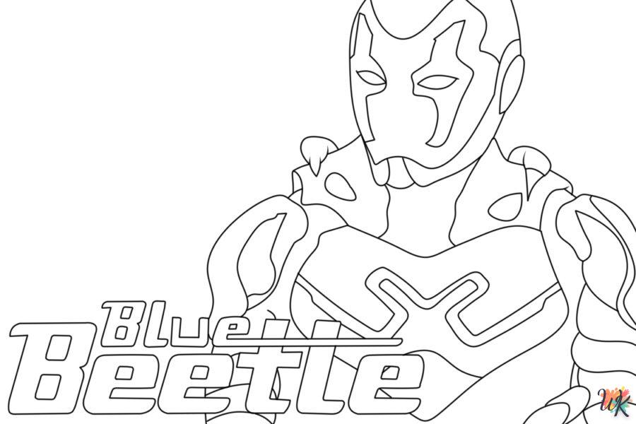 coloriage Blue Beetle  et decoupage a imprimer gratuit 1