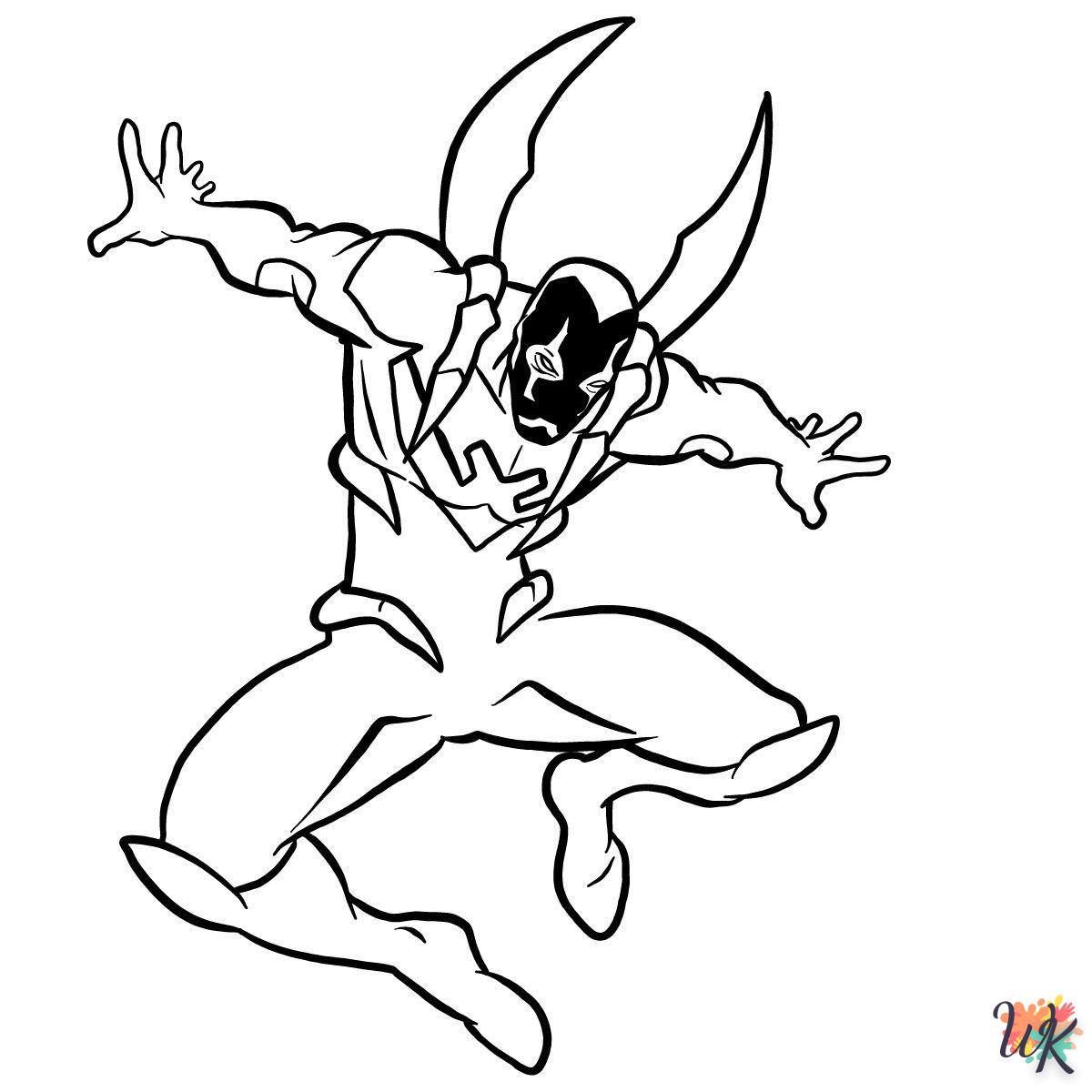 coloriage Blue Beetle  et decoupage a imprimer gratuit