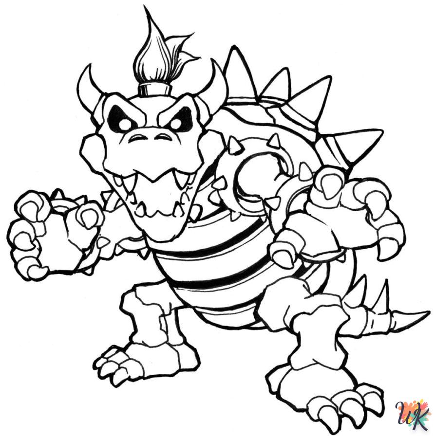 coloriage Bowser  pour lutter contre le stress 1