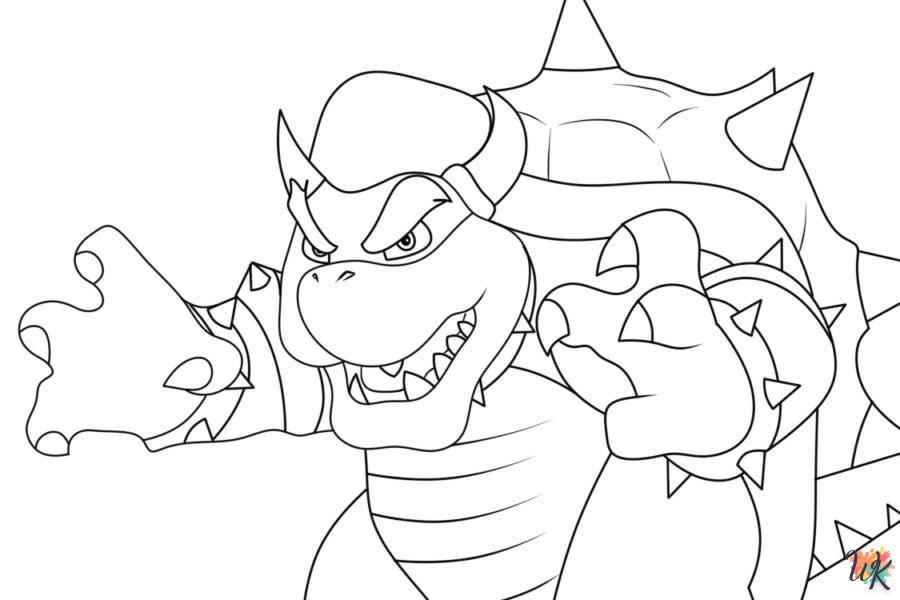 coloriage Bowser  de noël gratuit à imprimer en ligne